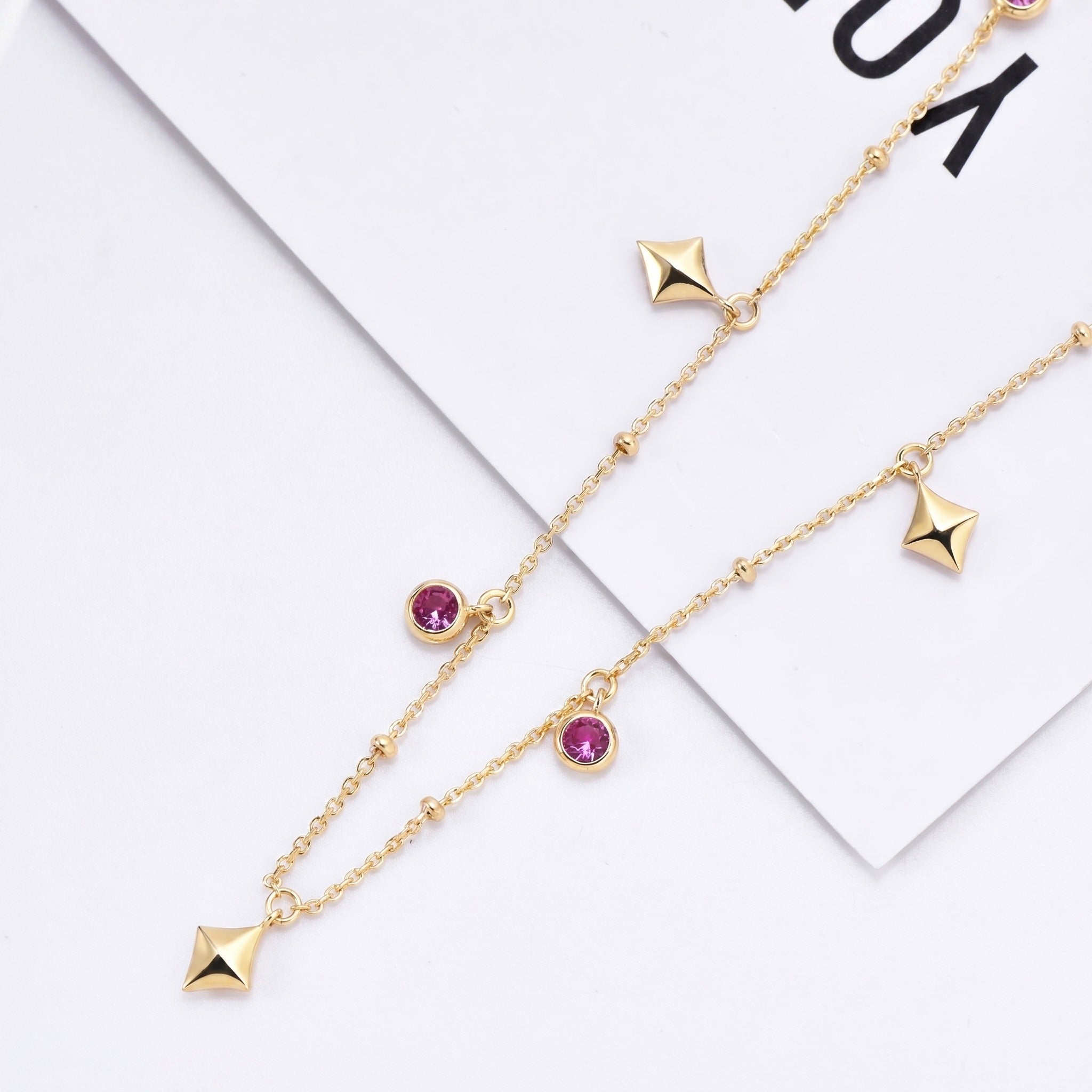 Rosette Spark Charm Necklace - Gem Vivi