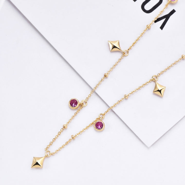Rosette Spark Charm Necklace - Gem Vivi