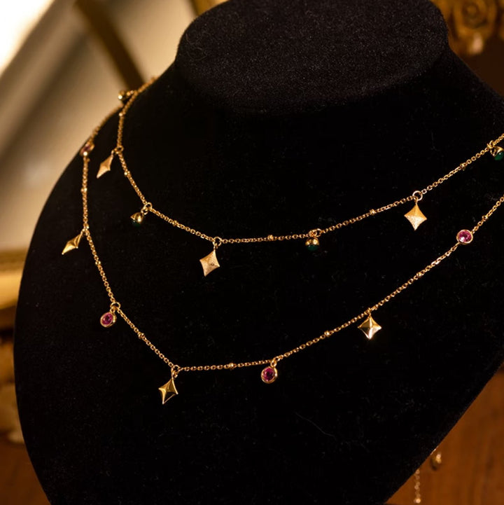 Rosette Spark Charm Necklace - Gem Vivi