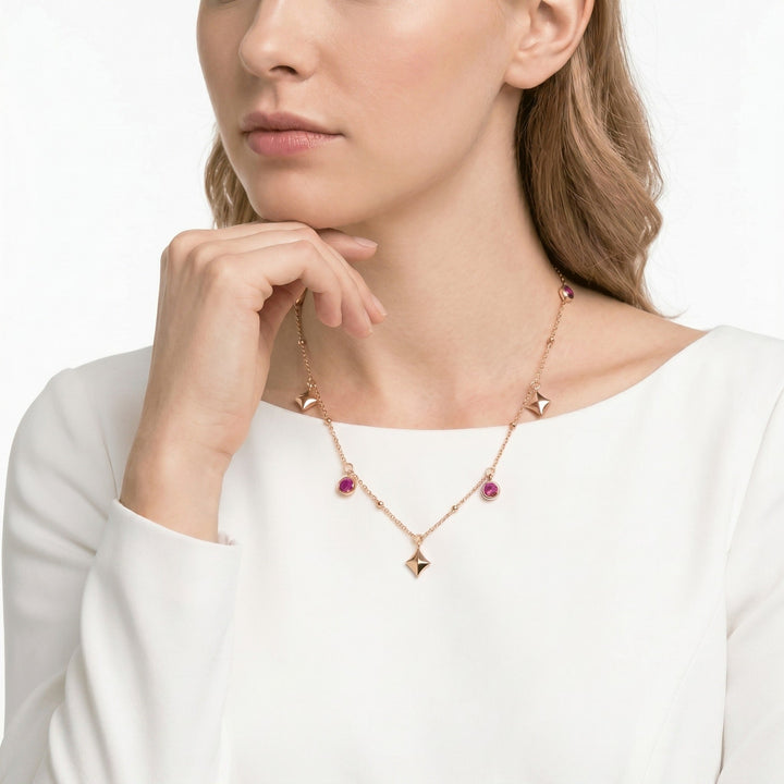 Rosette Spark Charm Necklace - Gem Vivi