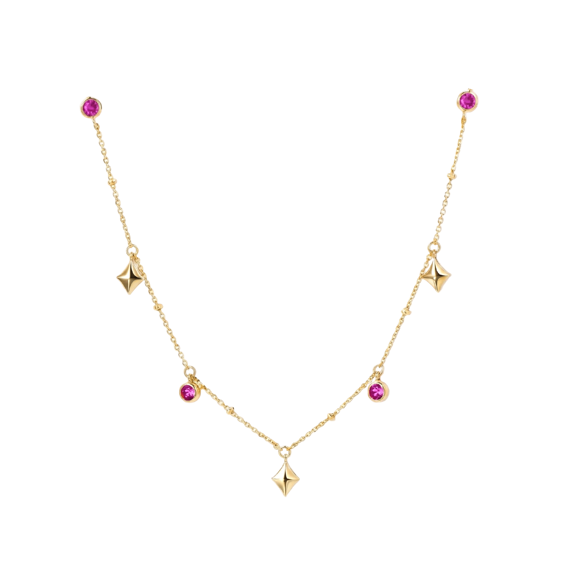 Rosette Spark Charm Necklace - Gem Vivi
