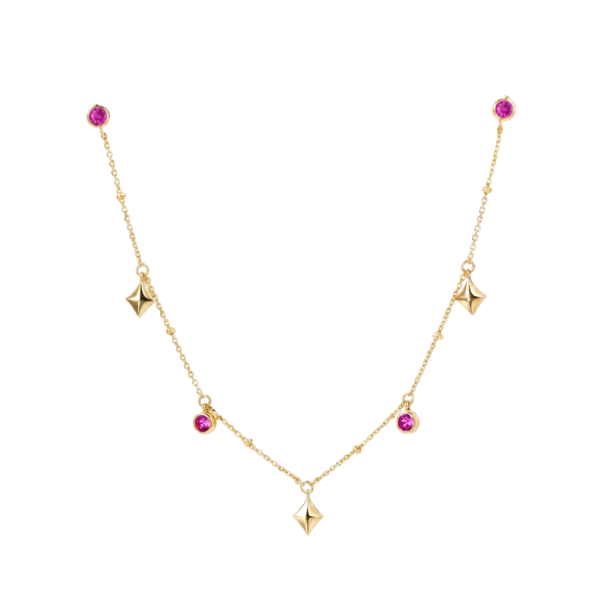 Rosette Spark Charm Necklace - Gem Vivi