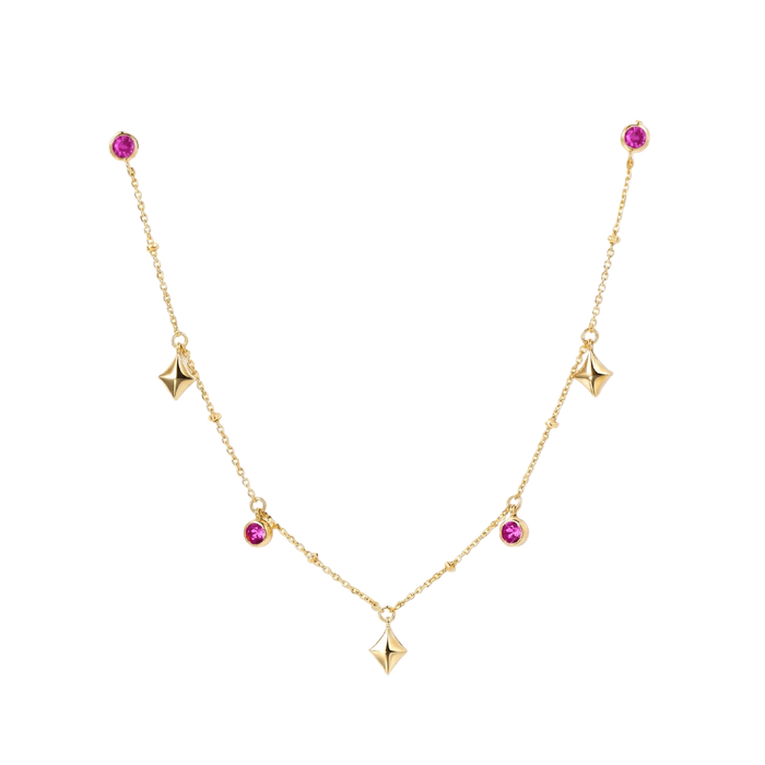 Rosette Spark Charm Necklace - Gem Vivi