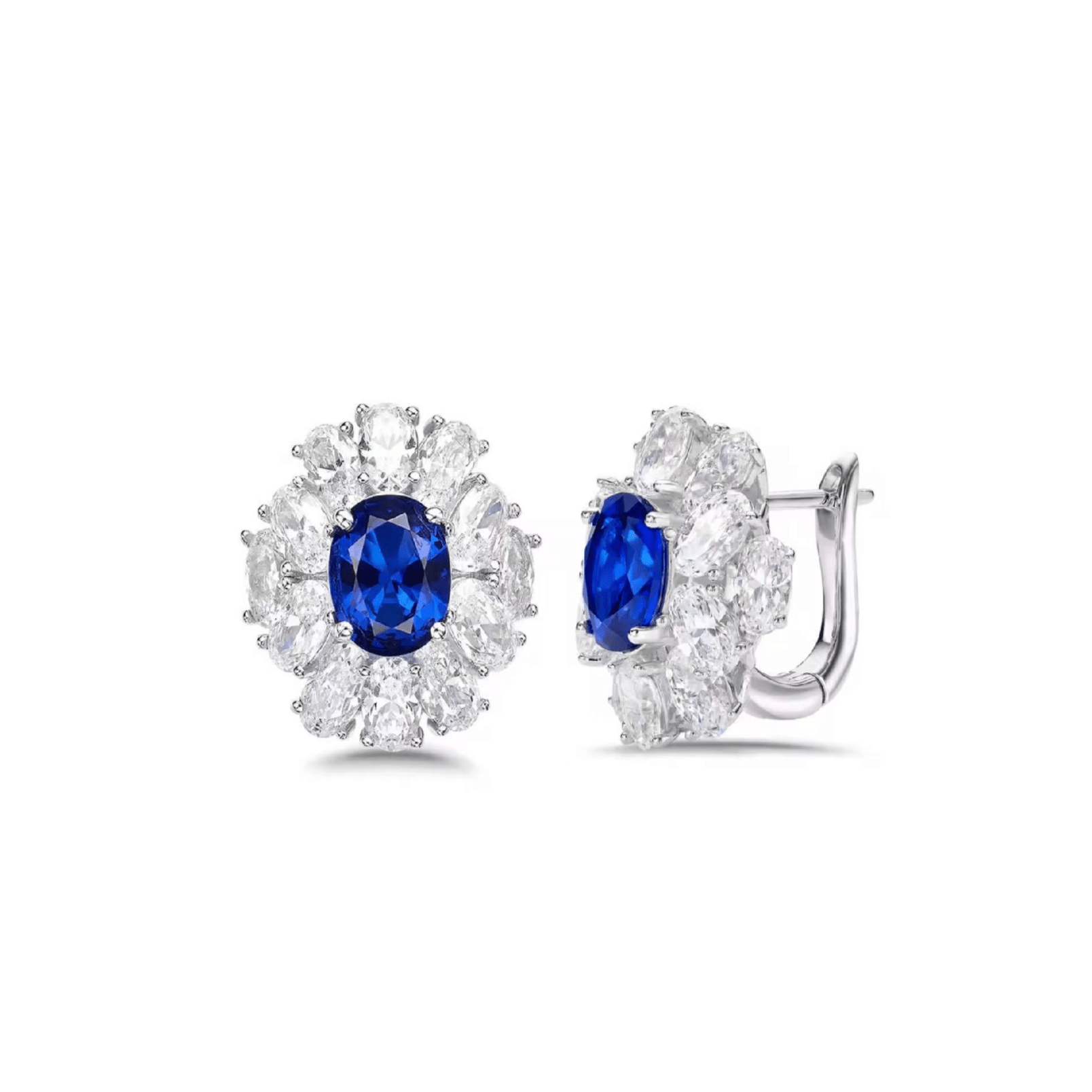 Royal Bloom Halo Cluster Earrings - Gem Vivi