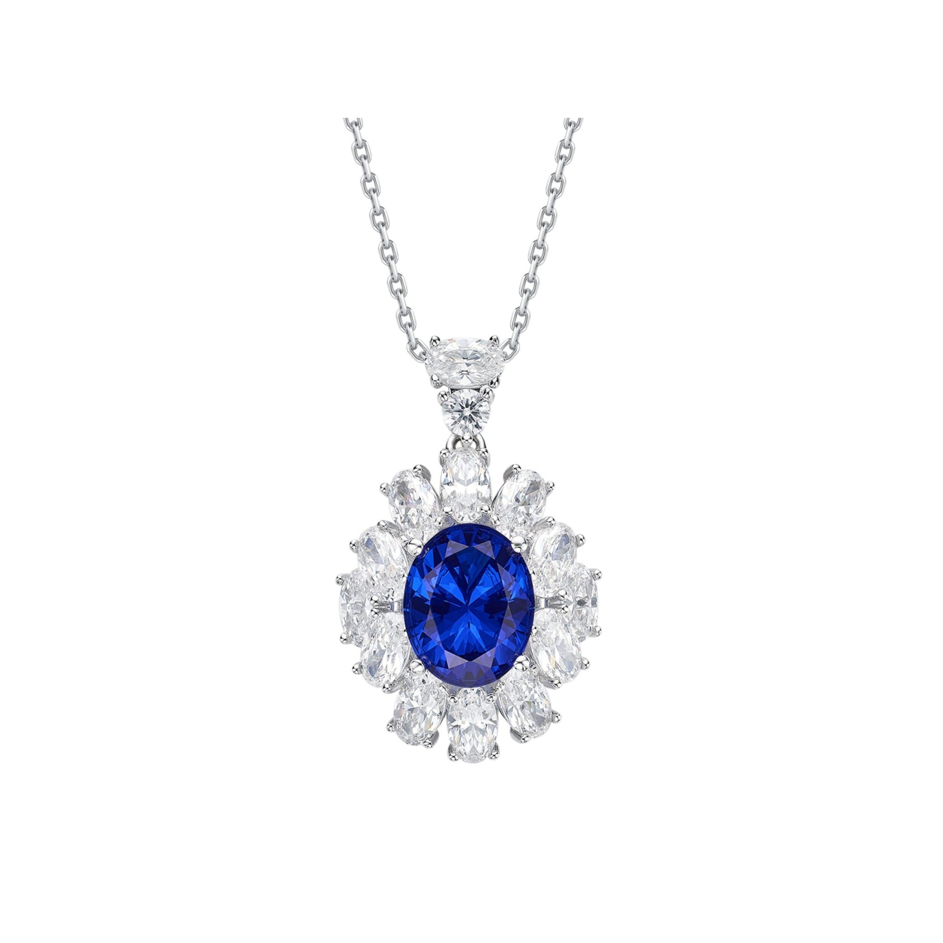 Royal Bloom Sapphire Pendant Necklace - Gem Vivi