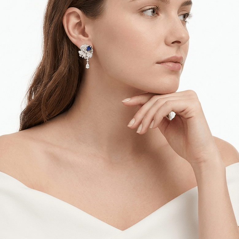 Royal Sapphire Bow Drop Earrings - Gem Vivi