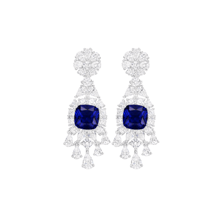 Royal Sapphire Eclipse Earrings - Gem Vivi