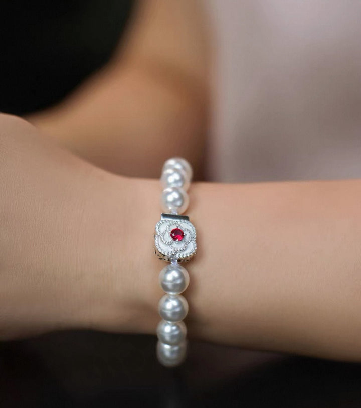 Ruby and Pearl Bracelet - Gem Vivi