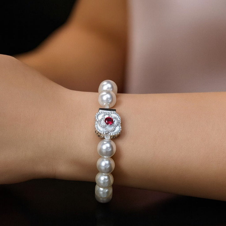 Ruby and Pearl Bracelet - Gem Vivi