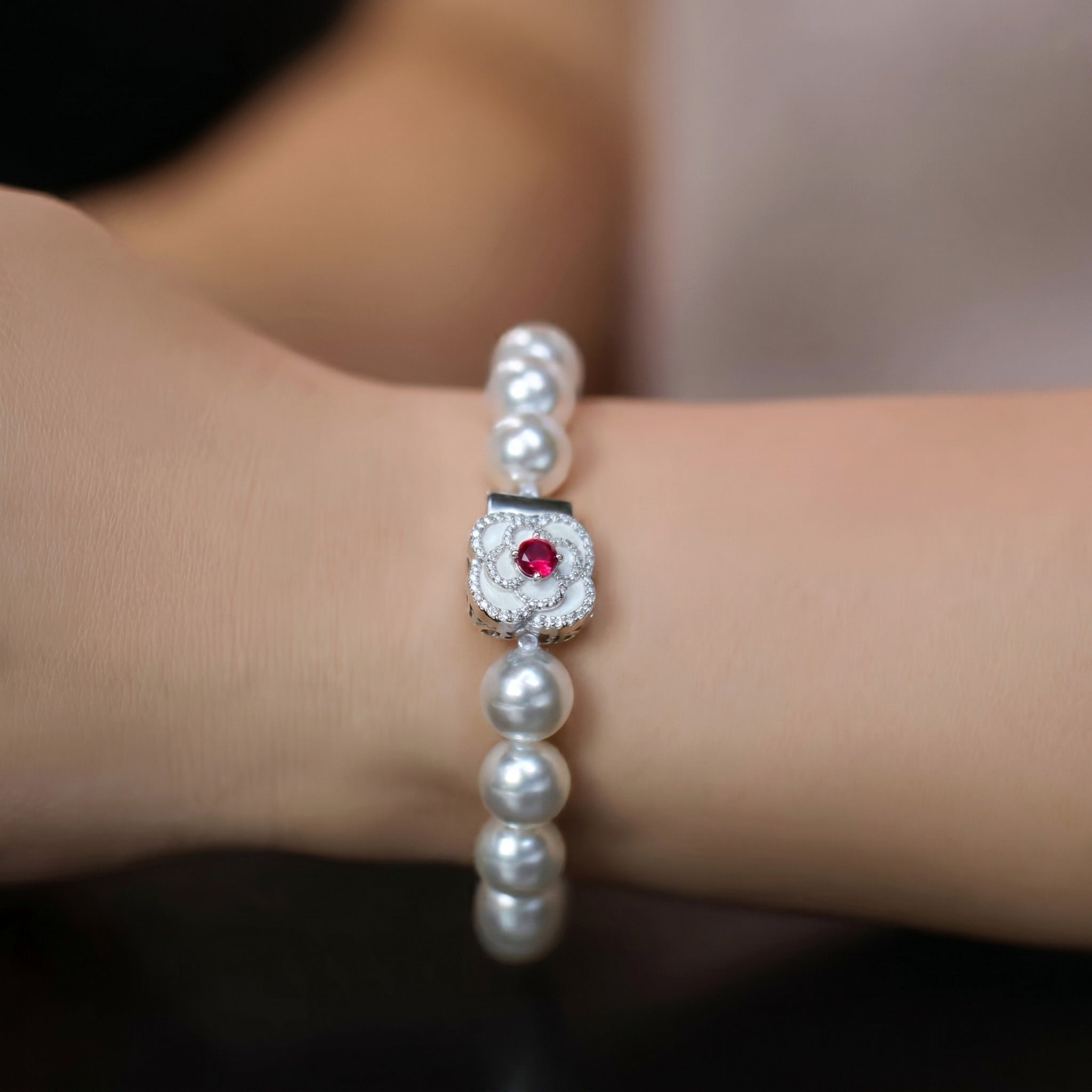 Ruby and Pearl Jewelry Set - Gem Vivi