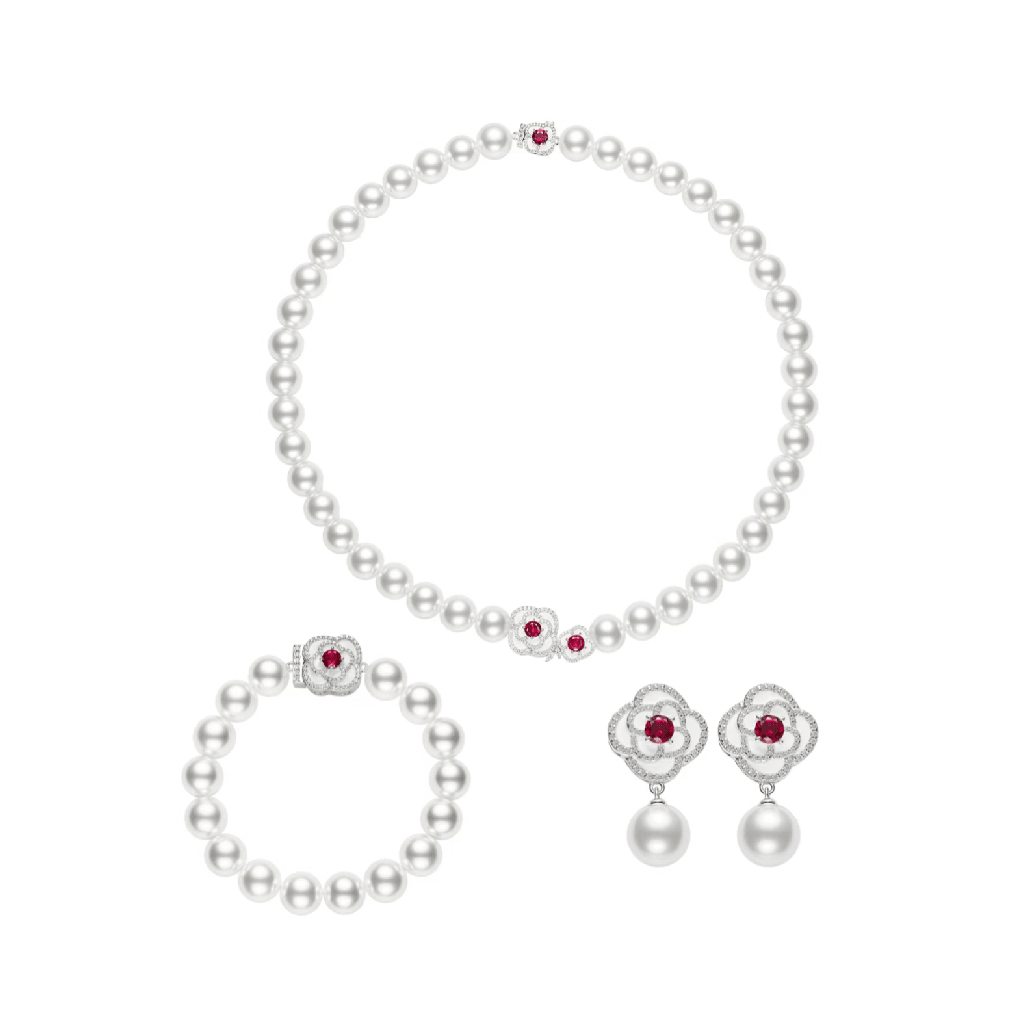 Ruby and Pearl Jewelry Set - Gem Vivi