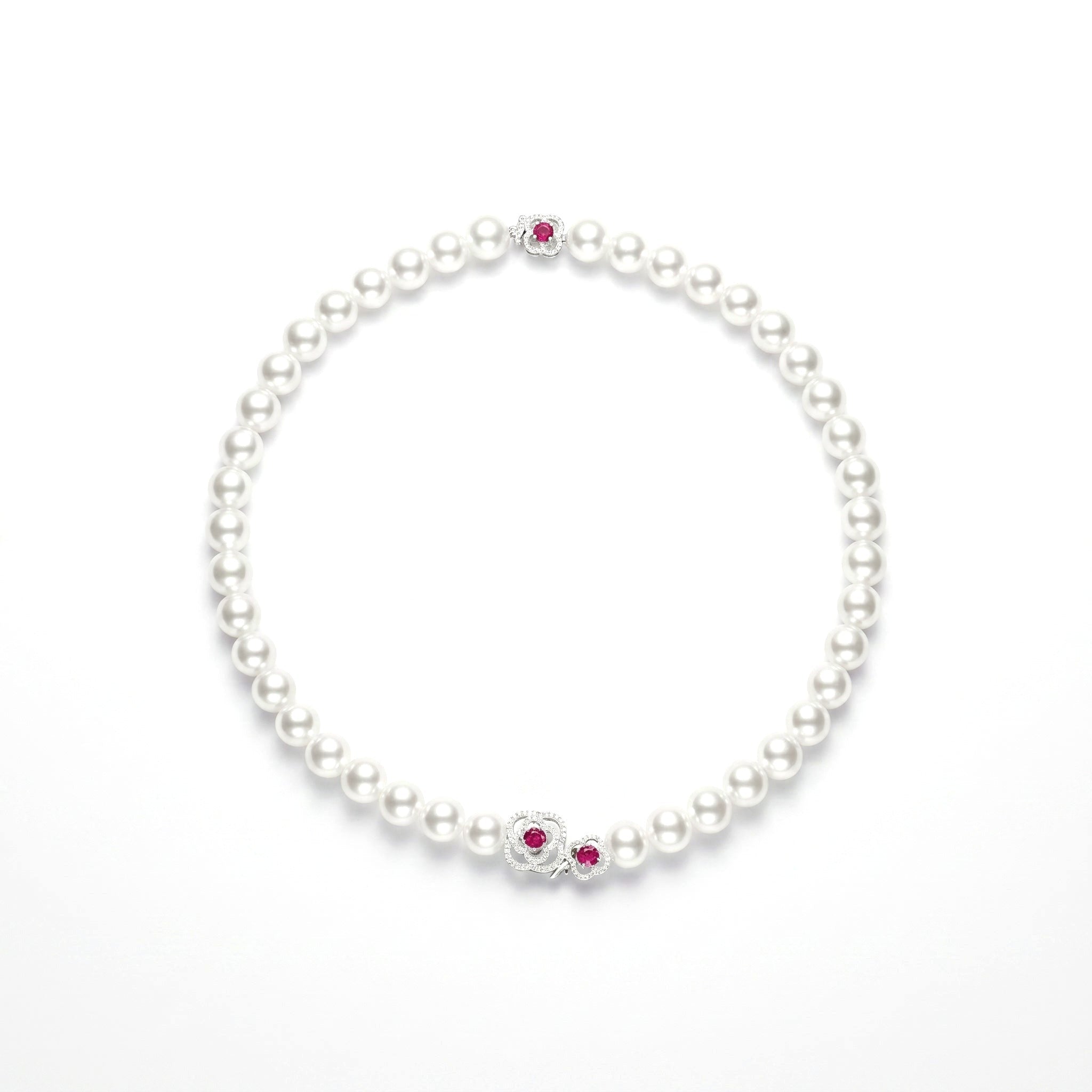 Ruby and Pearl Necklace - Gem Vivi