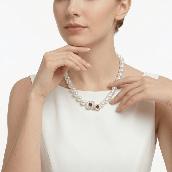 Ruby and Pearl Necklace - Gem Vivi