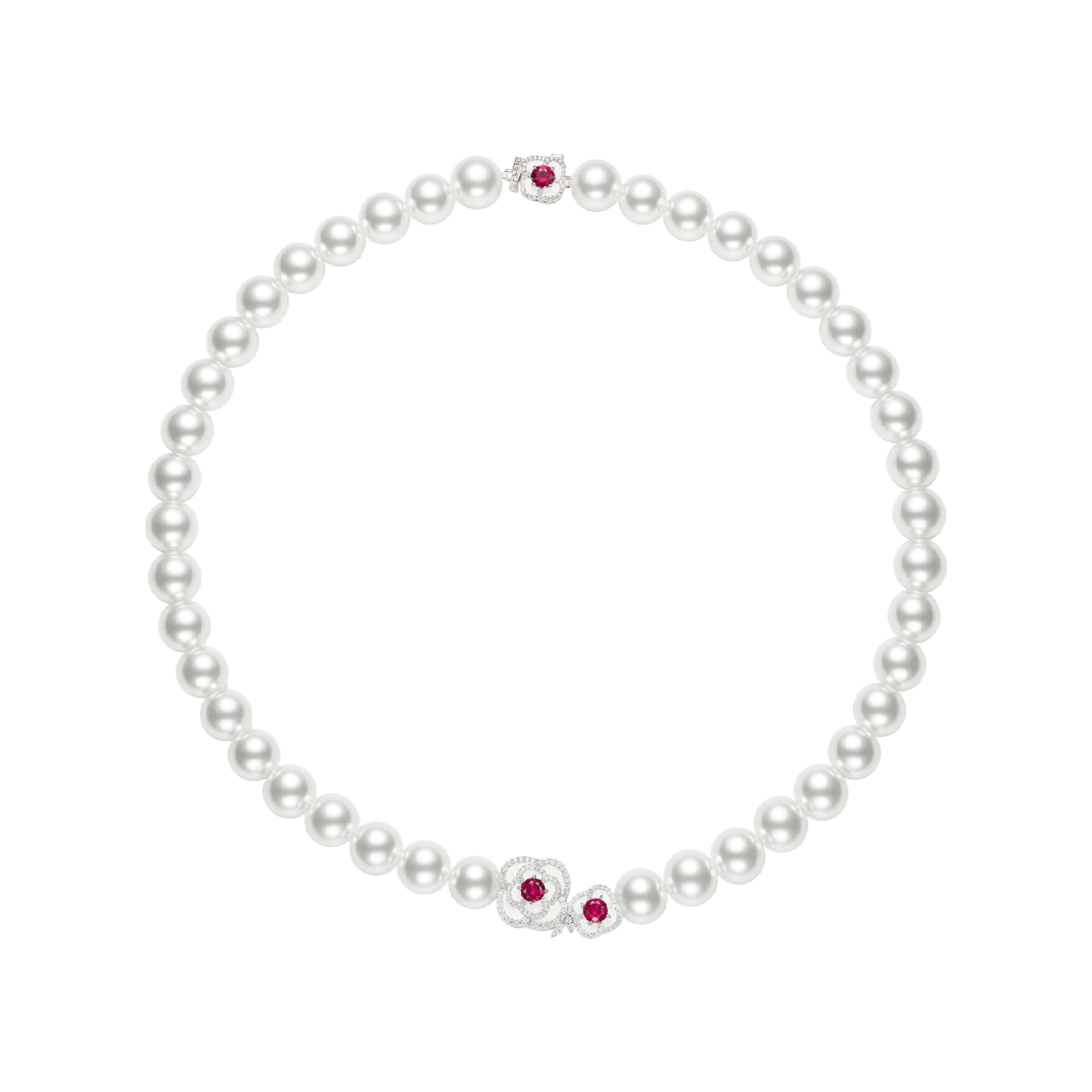 Ruby and Pearl Necklace - Gem Vivi