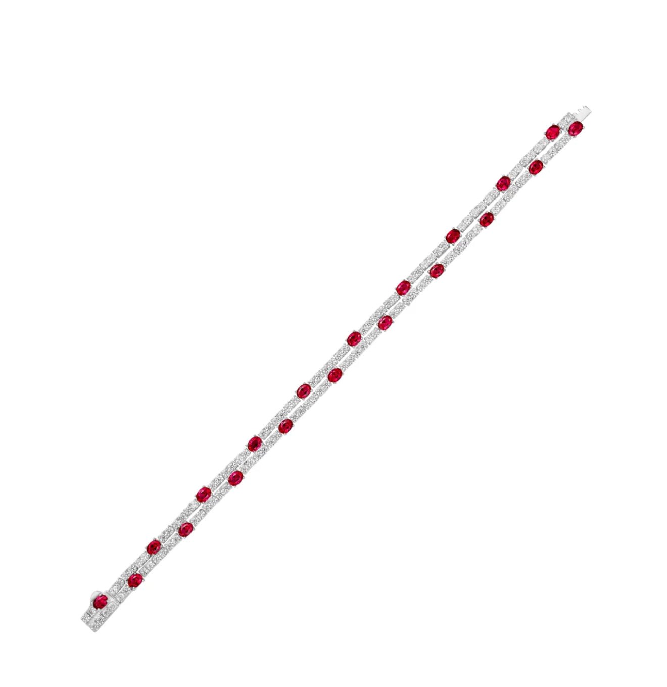 Ruby Dot Double Chain Bracelet - Gem Vivi
