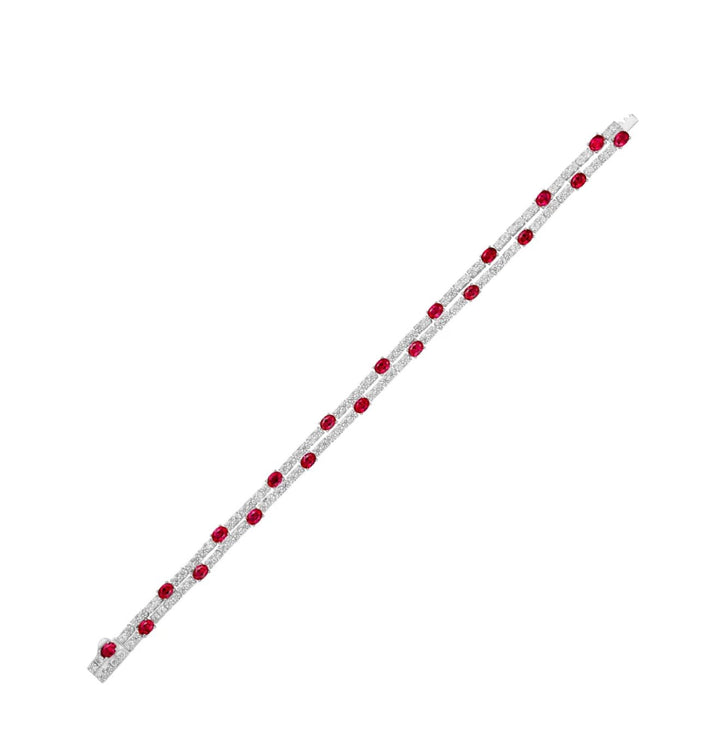 Ruby Dot Double Chain Bracelet - Gem Vivi