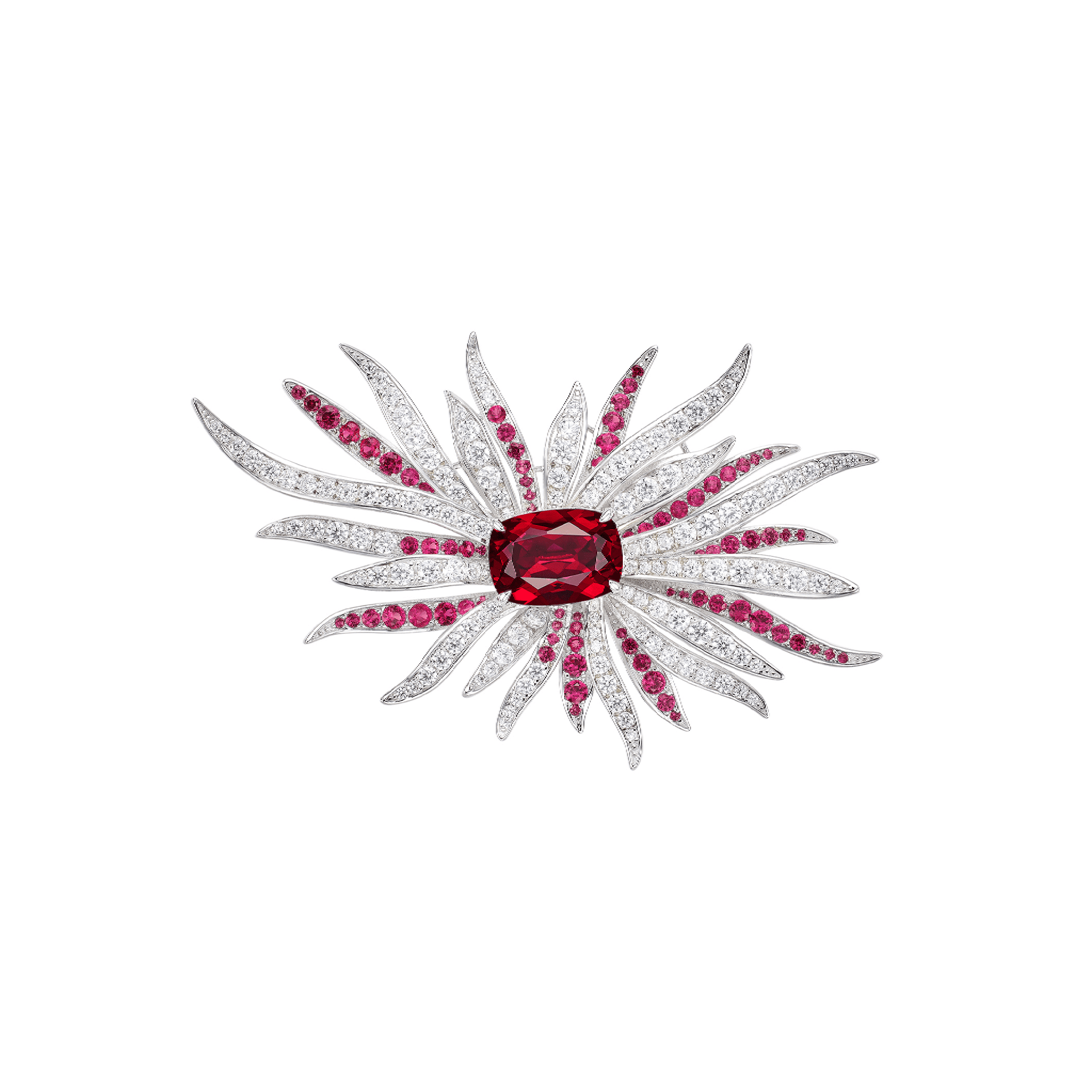 Ruby Fireworks Burst Brooch - Gem Vivi
