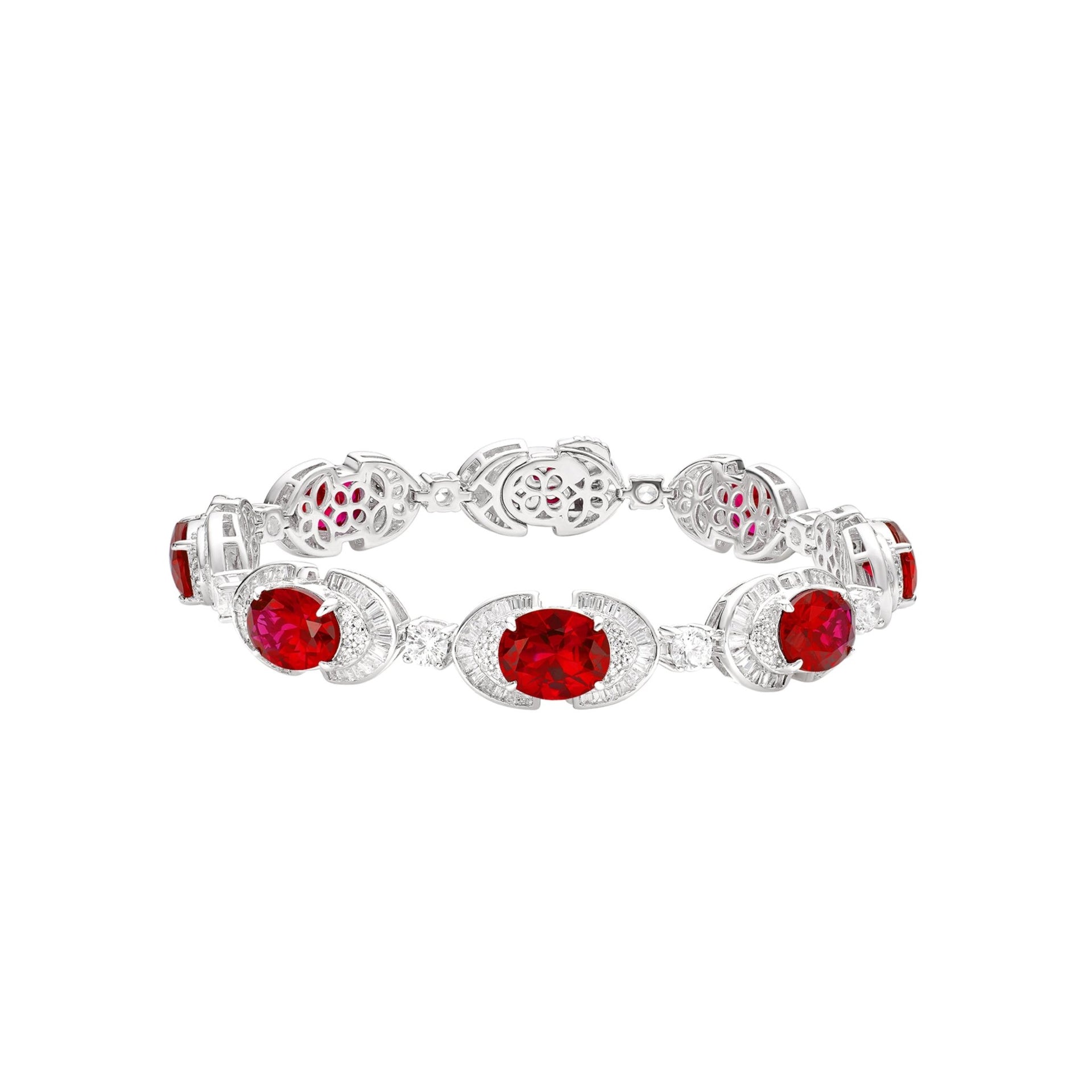 Ruby Halo Bangle Bracelet - Gem Vivi