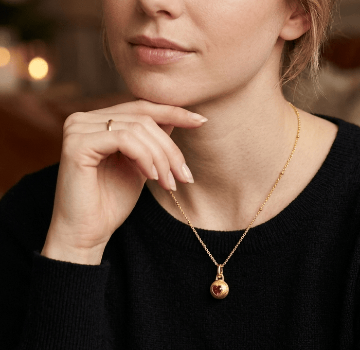 Ruby Heart Glow Charm Necklace - Gem Vivi