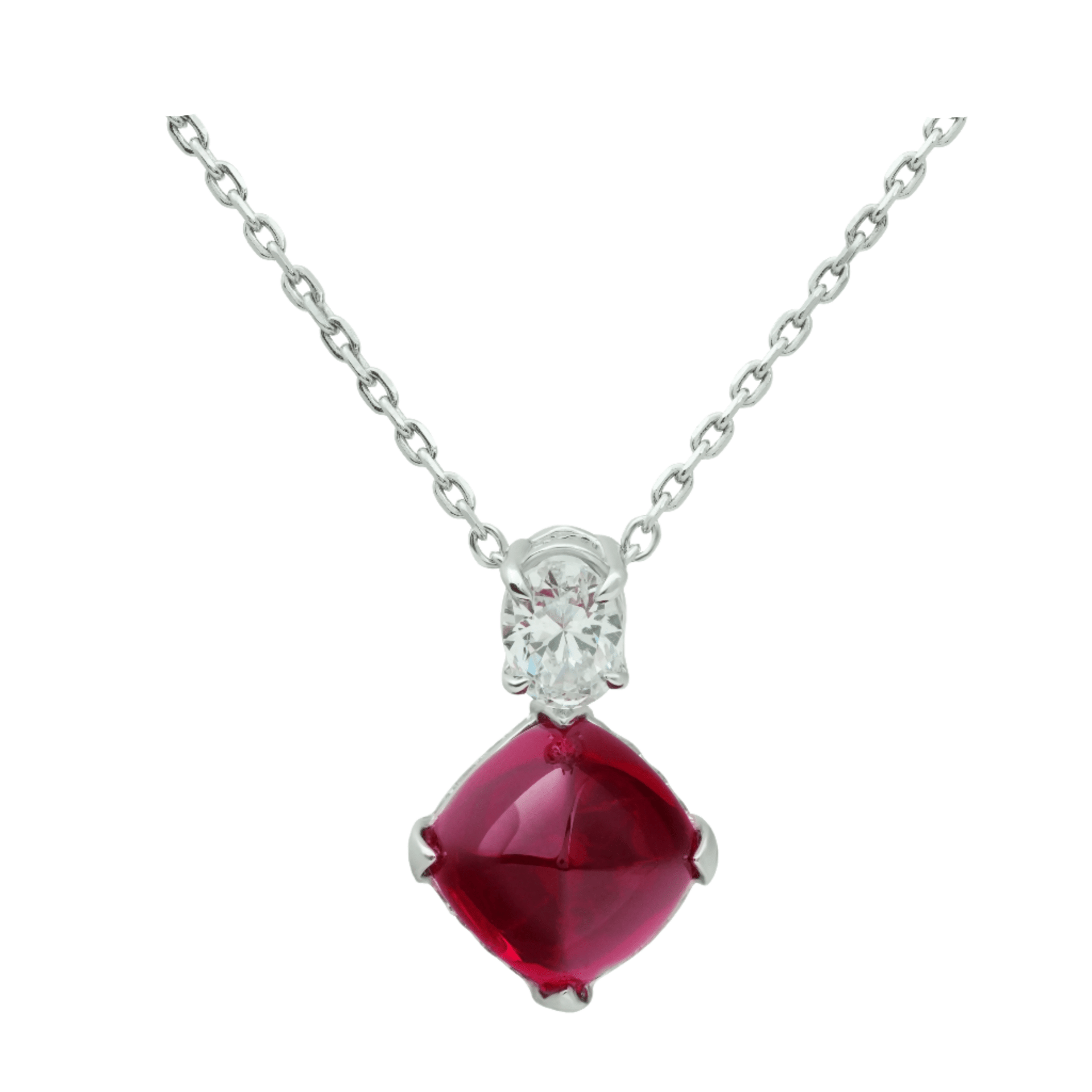 Ruby Radiance Sugar Loaf Pendant Necklace - Gem Vivi