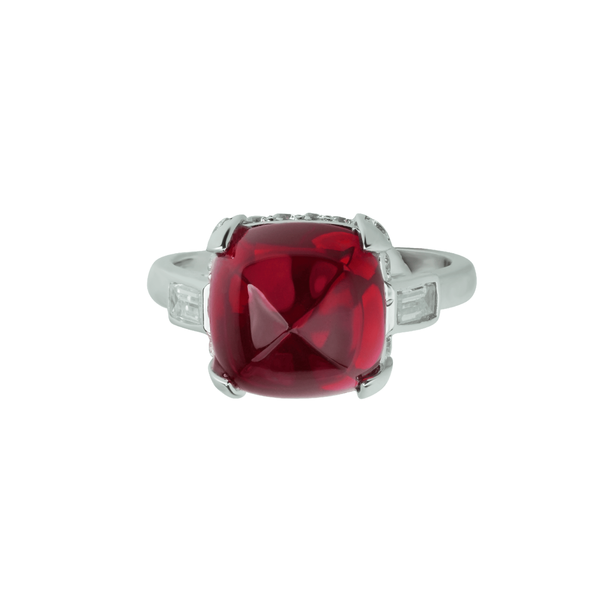 Ruby Radiance Sugar loaf Ring - Gem Vivi