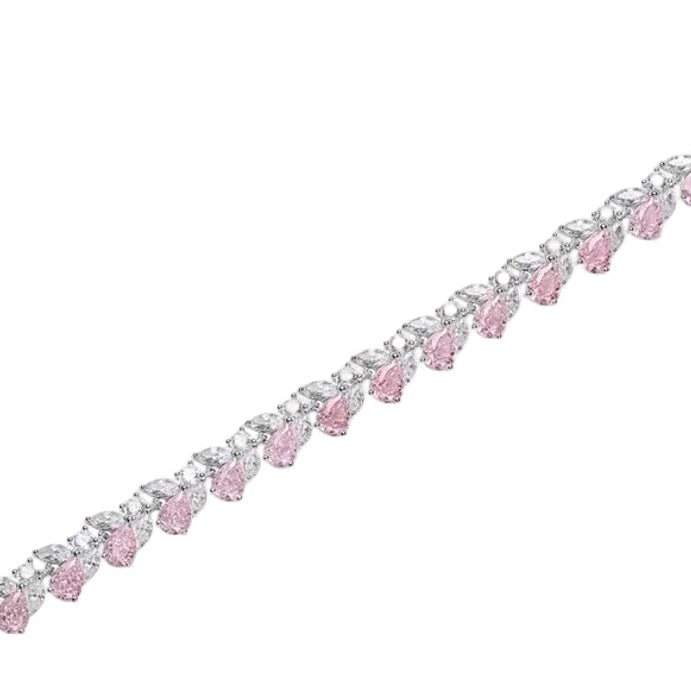 Sakura Pink Teardrop Tennis Bracelet - Gem Vivi