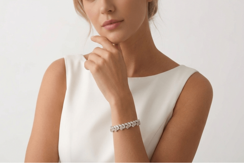 Sakura Pink Teardrop Tennis Bracelet - Gem Vivi
