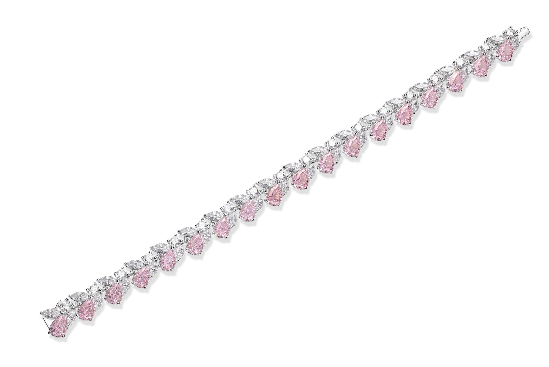 Sakura Pink Teardrop Tennis Bracelet - Gem Vivi