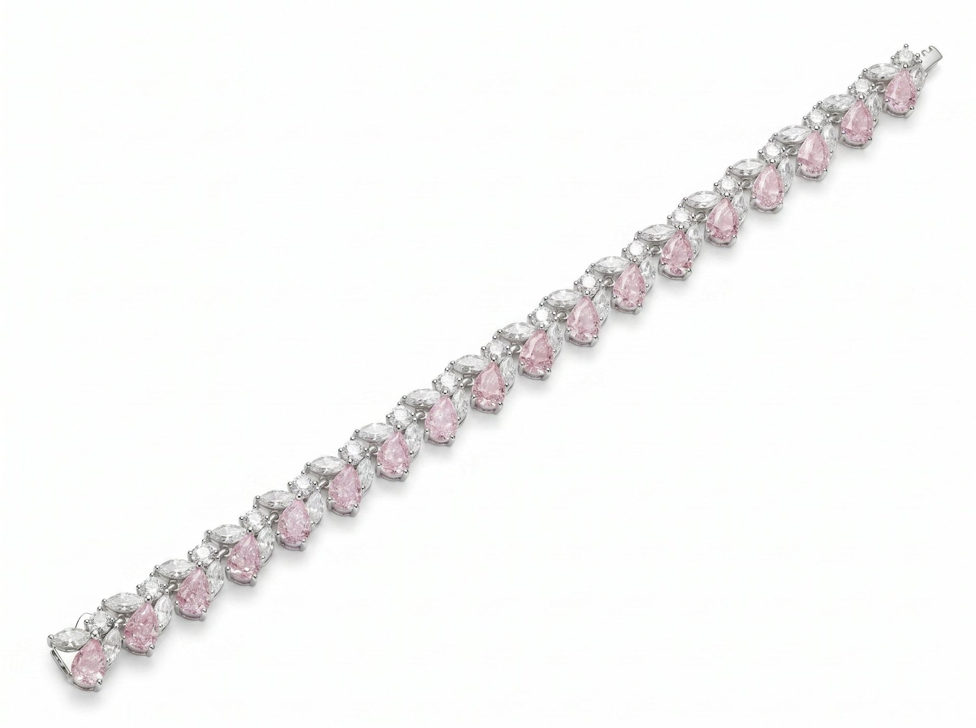 Sakura Pink Teardrop Tennis Bracelet - Gem Vivi