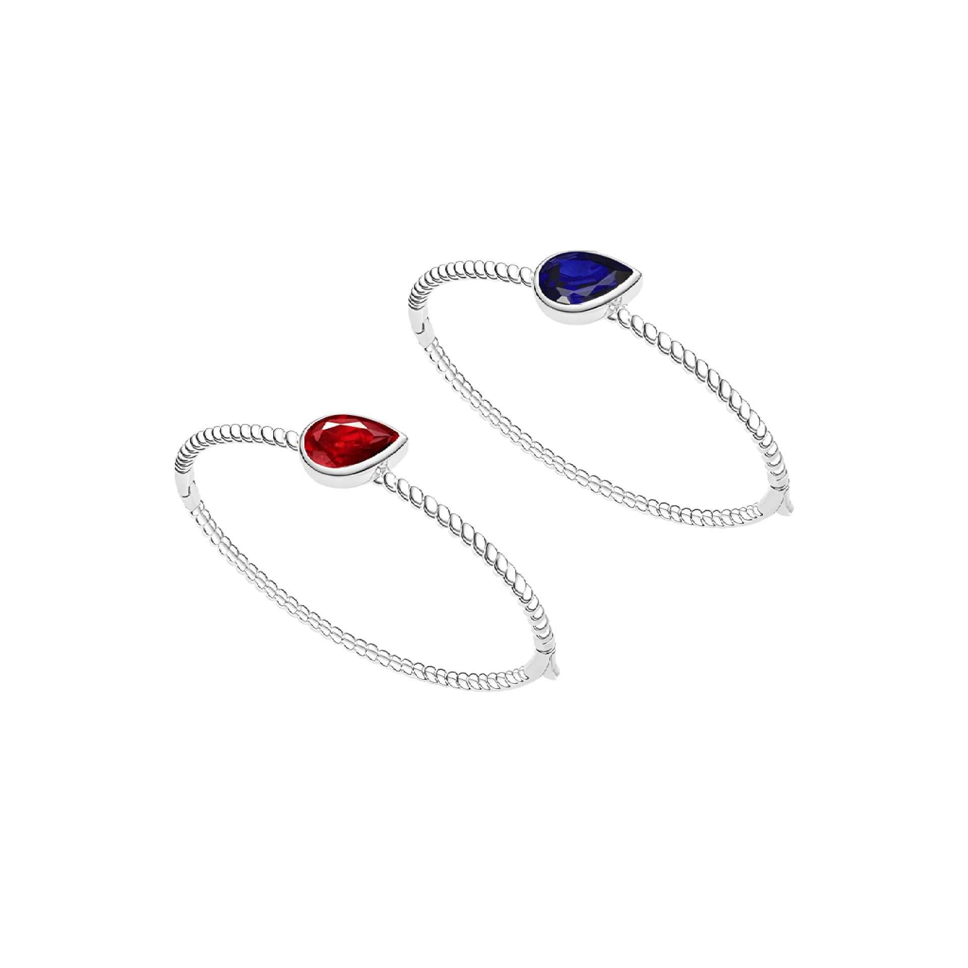 Sapphire and Ruby Teardrop Bracelet - Gem Vivi