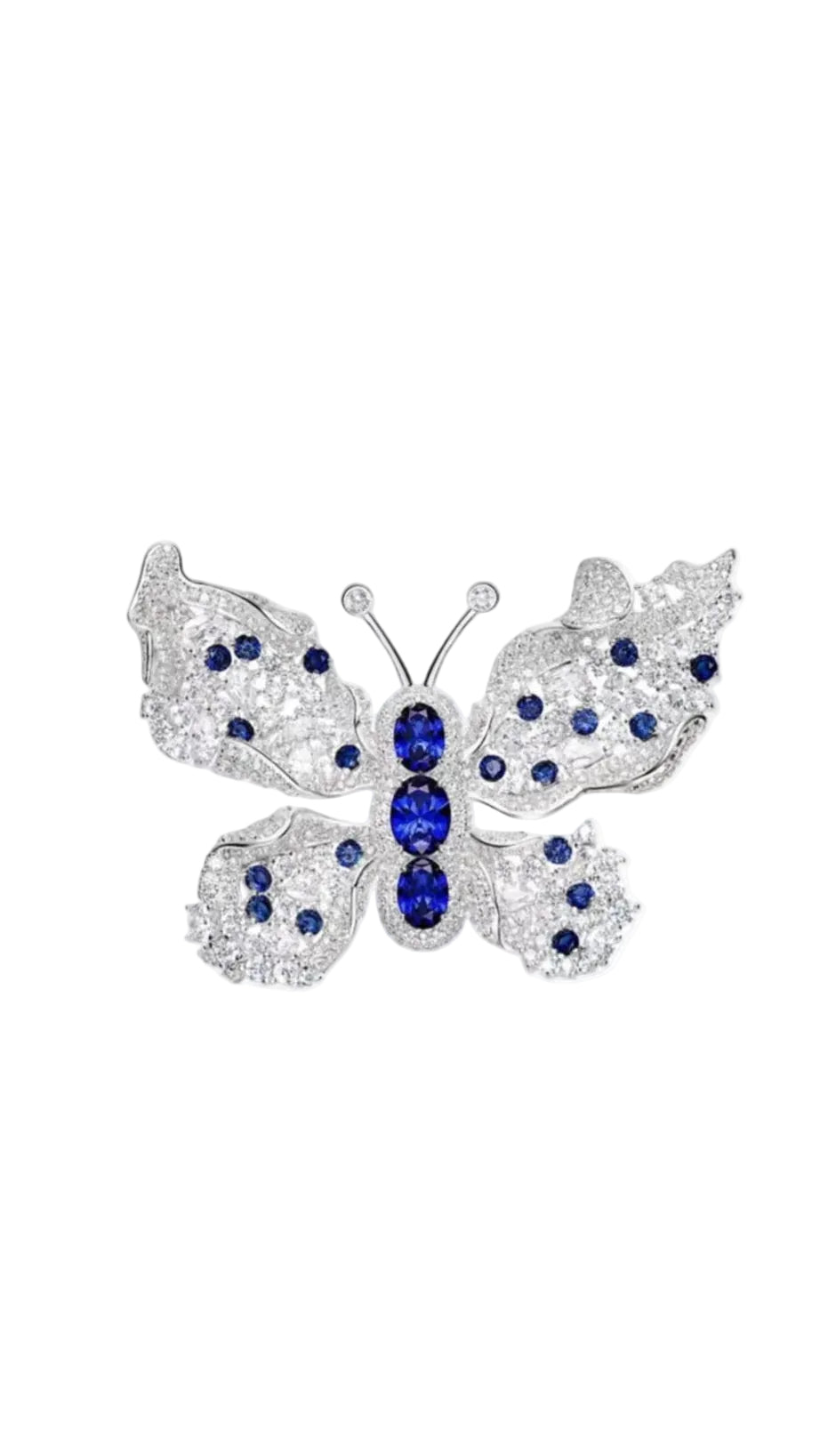 Sapphire Blue Butterfly Brooch - Gem Vivi