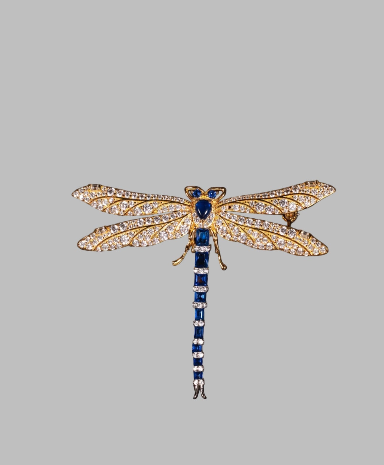 Sapphire Dragonfly Brooch - Gem Vivi