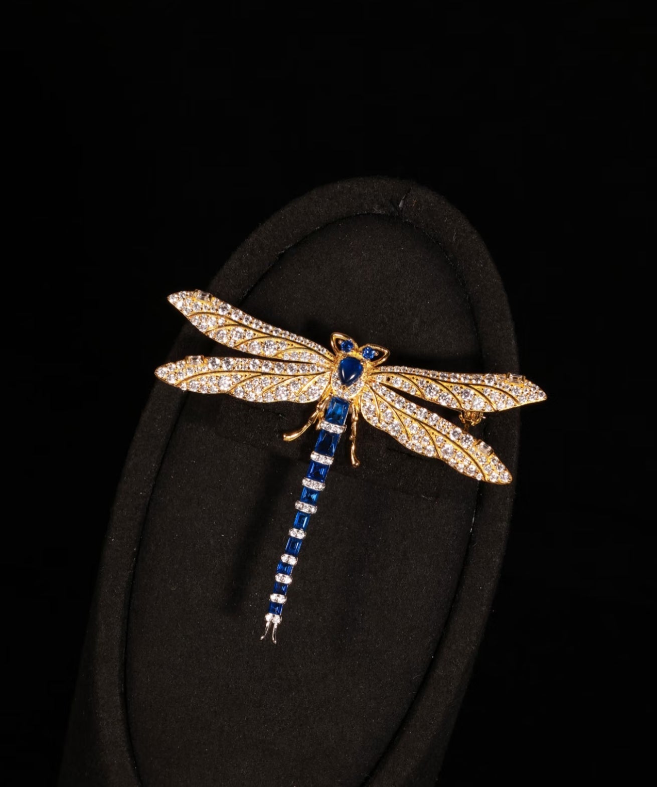 Sapphire Dragonfly Brooch - Gem Vivi