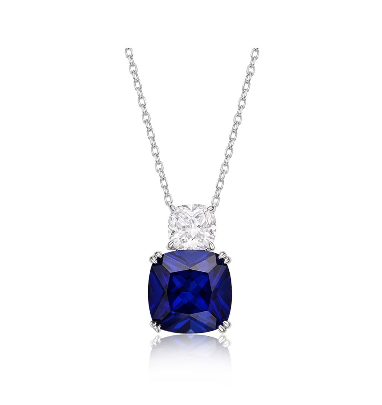 Sapphire Duo Pendant Necklace - Gem Vivi