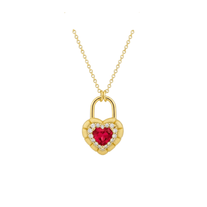 Scarlet Love Lock Necklace - Gem Vivi