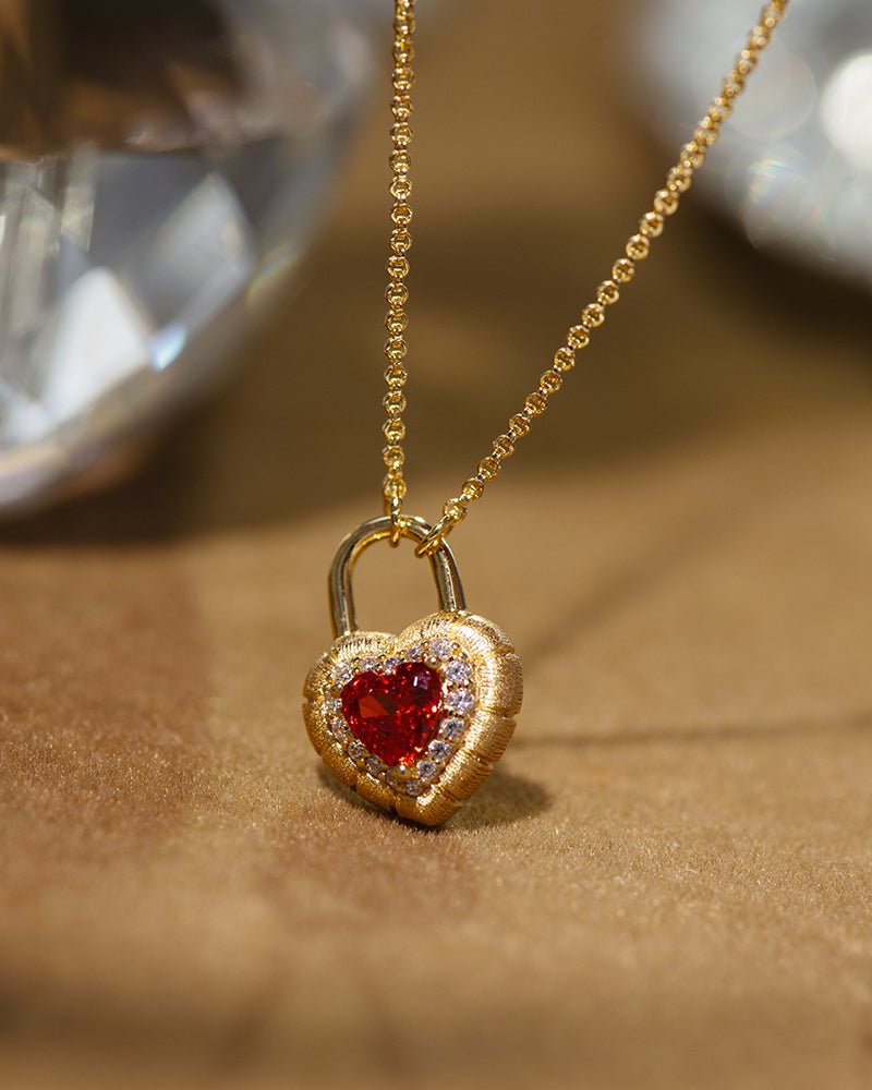 Scarlet Love Lock Necklace - Gem Vivi