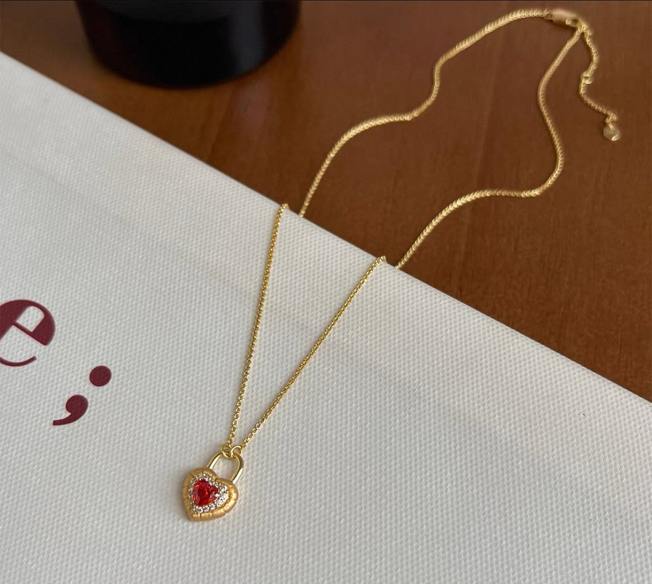 Scarlet Love Lock Necklace - Gem Vivi