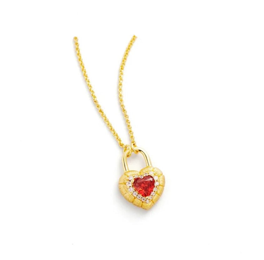 Scarlet Love Lock Necklace - Gem Vivi