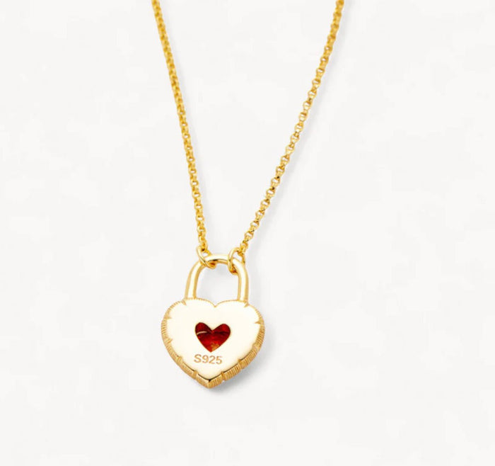 Scarlet Love Lock Necklace - Gem Vivi