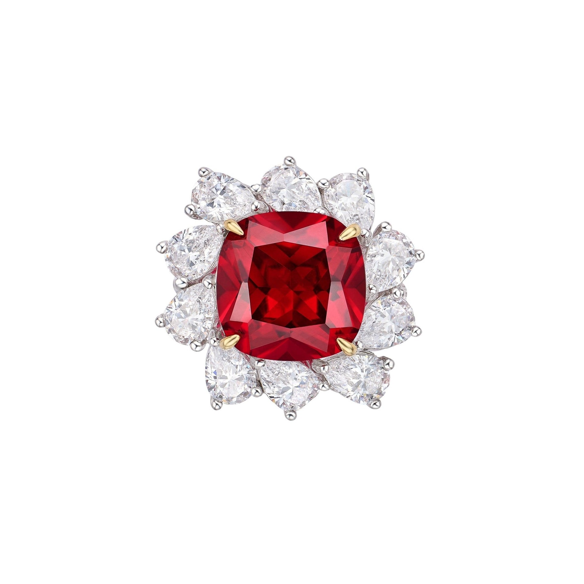 Scarlet Radiance Ruby Cushion Ring - Gem Vivi