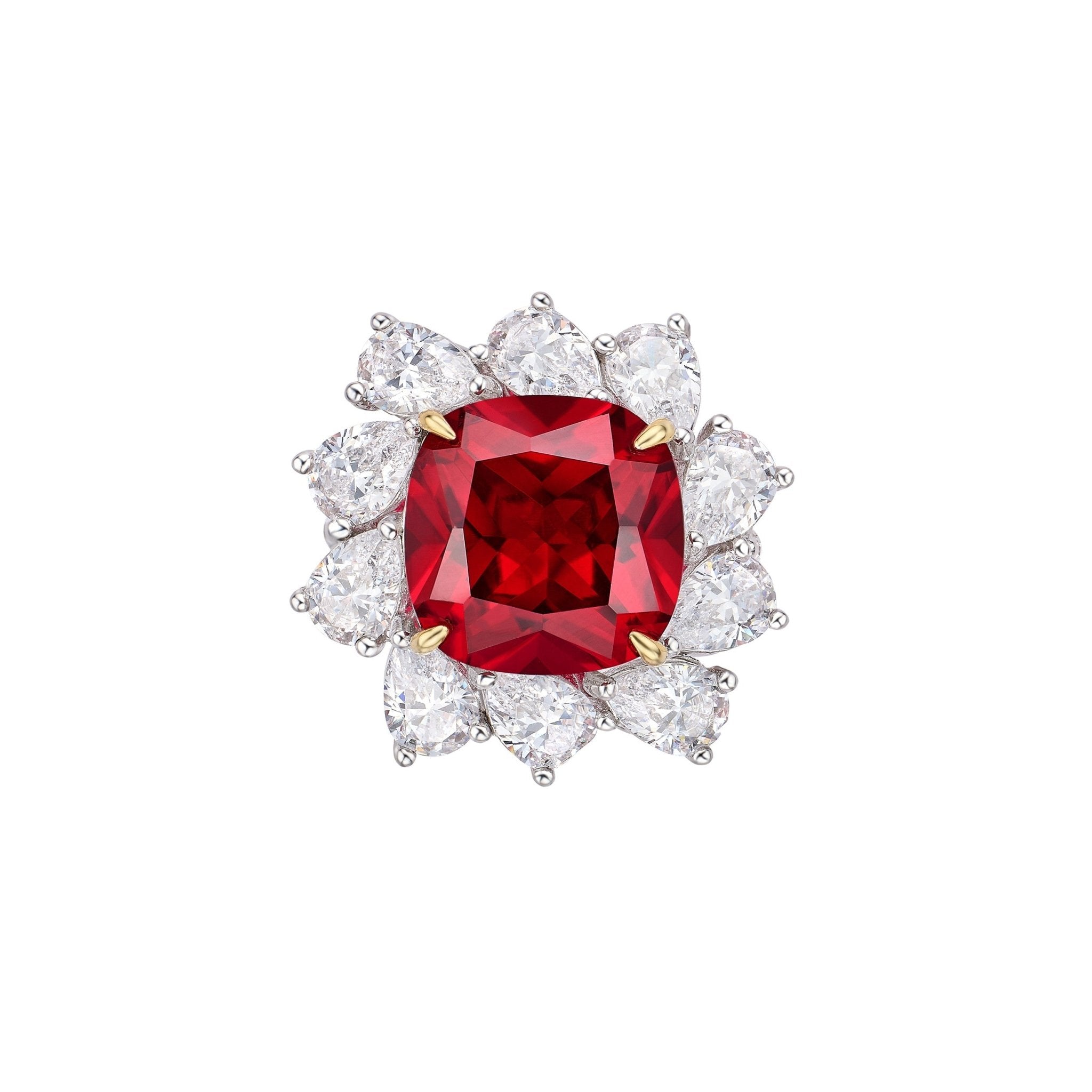 Scarlet Radiance Ruby Cushion Ring - Gem Vivi