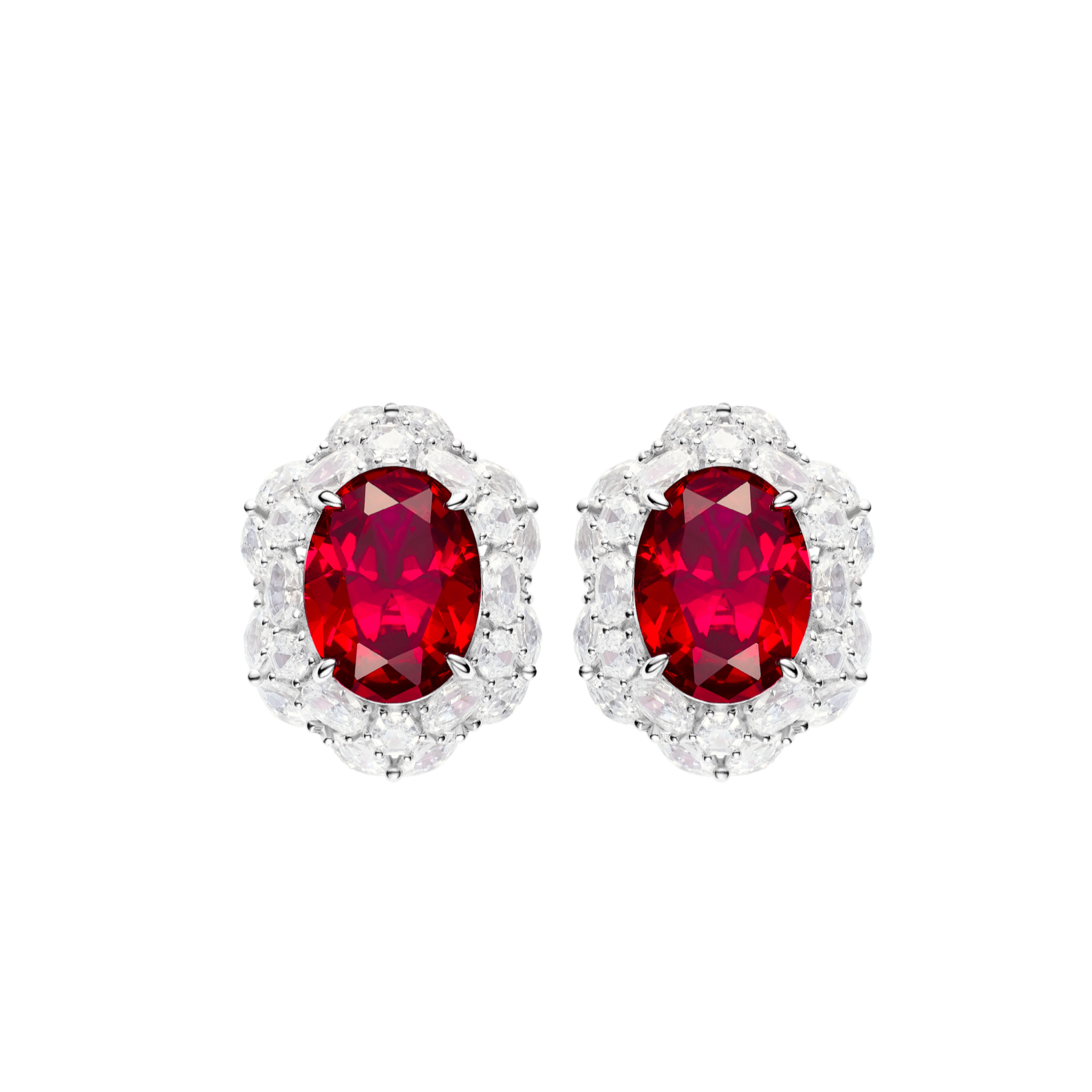 Scarlet Ruby Oval Earrings - Gem Vivi