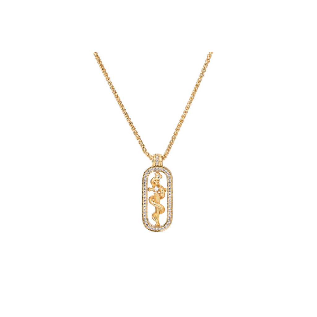 Serpent Emblem Pendant Necklace - Gem Vivi