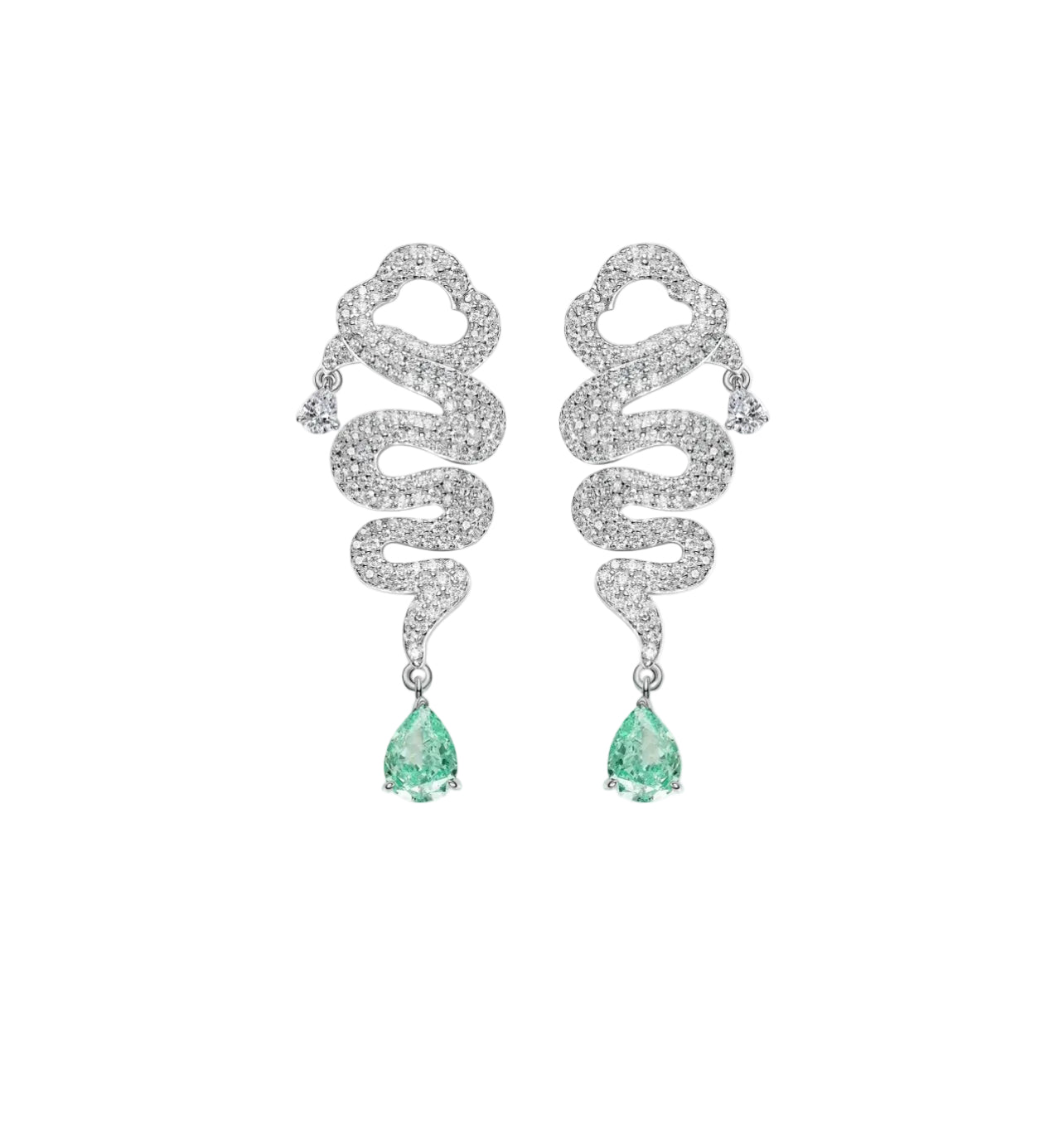Serpentine Paraiba Drop Earrings - Gem Vivi
