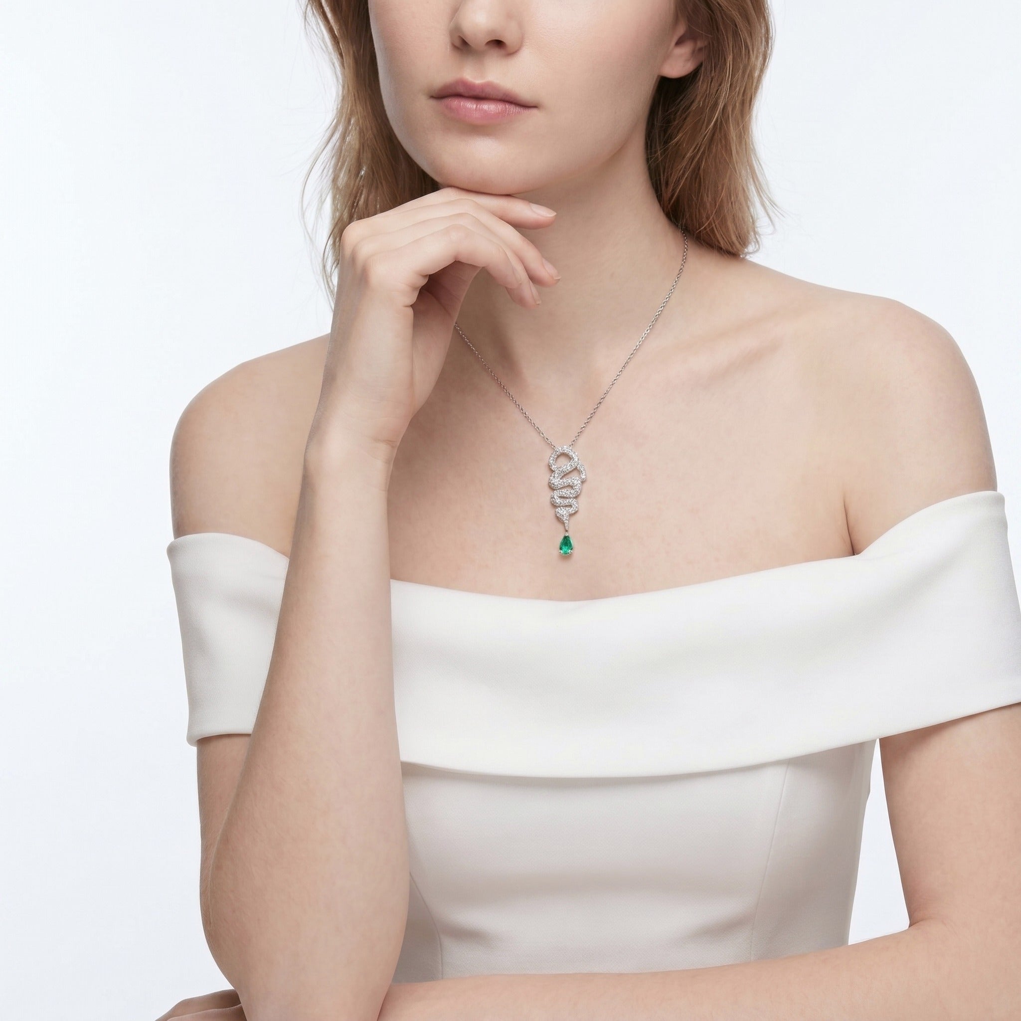 Serpentine Paraiba Drop Necklace - Gem Vivi