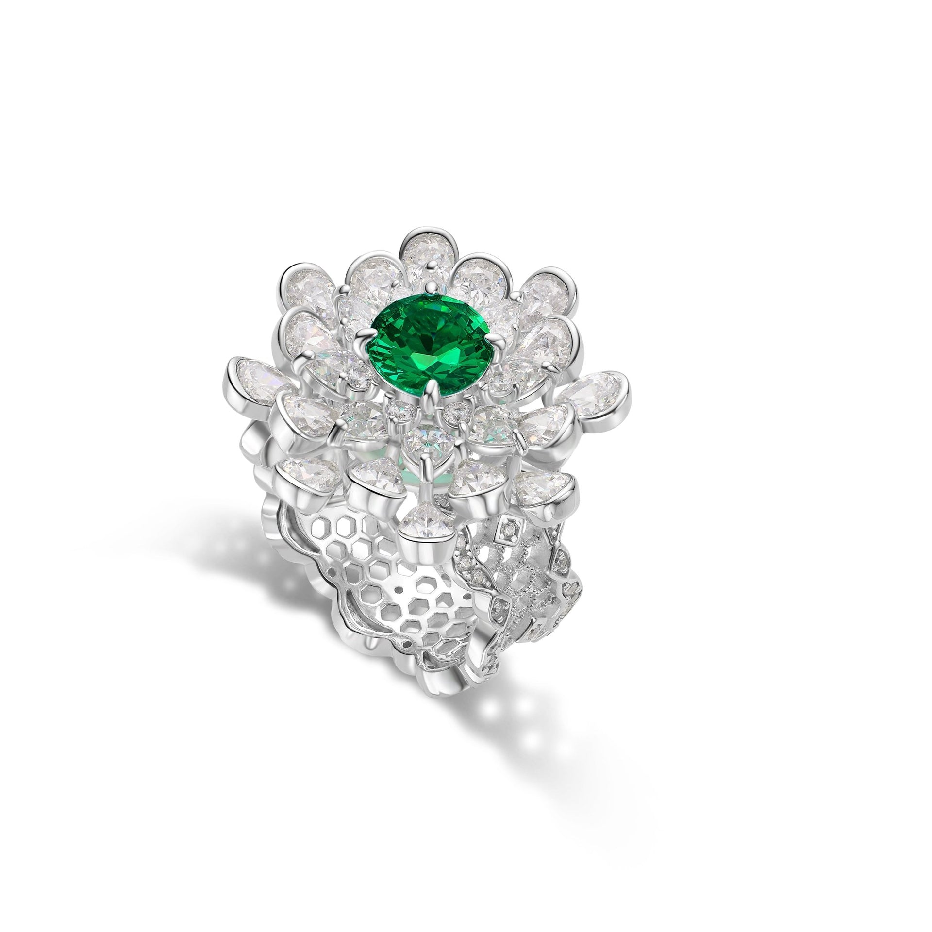 Snowflake Emerald Ring - Gem Vivi