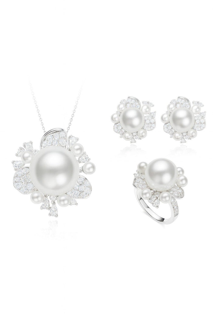 Solaire Pearl Cluster Pendant Necklace - Gem Vivi