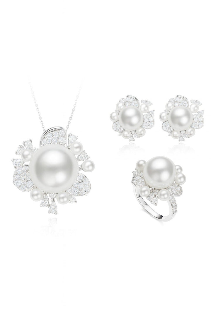Solaire Pearl Cluster Pendant Necklace - Gem Vivi