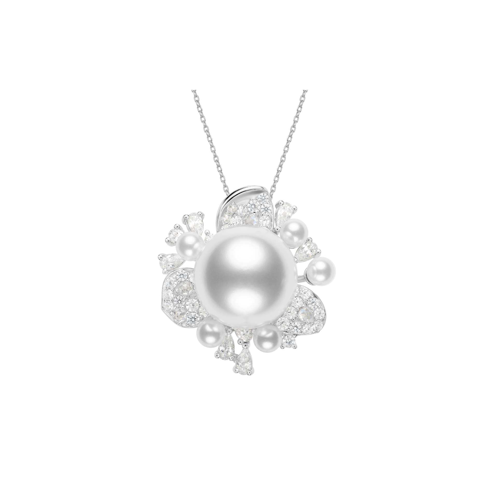 Solaire Pearl Cluster Pendant Necklace - Gem Vivi