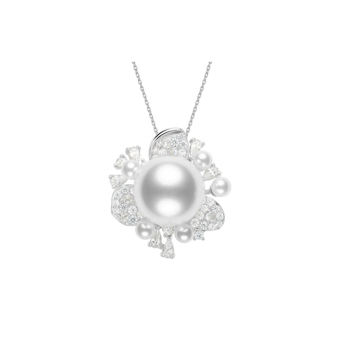 Solaire Pearl Cluster Pendant Necklace - Gem Vivi